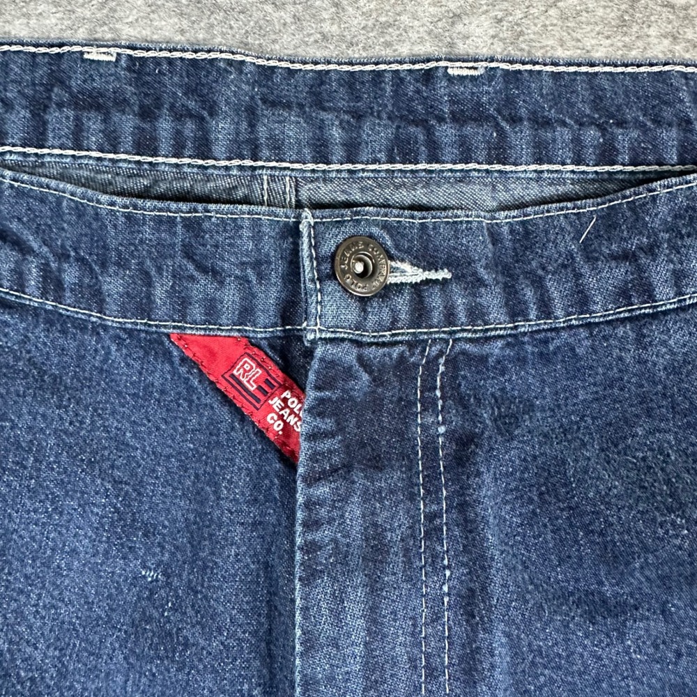Vintage 90s Polo Jeans Co Ralph Lauren Carpenter Pants Mens 38x32 Blue Workwear - Picture 2 of 9